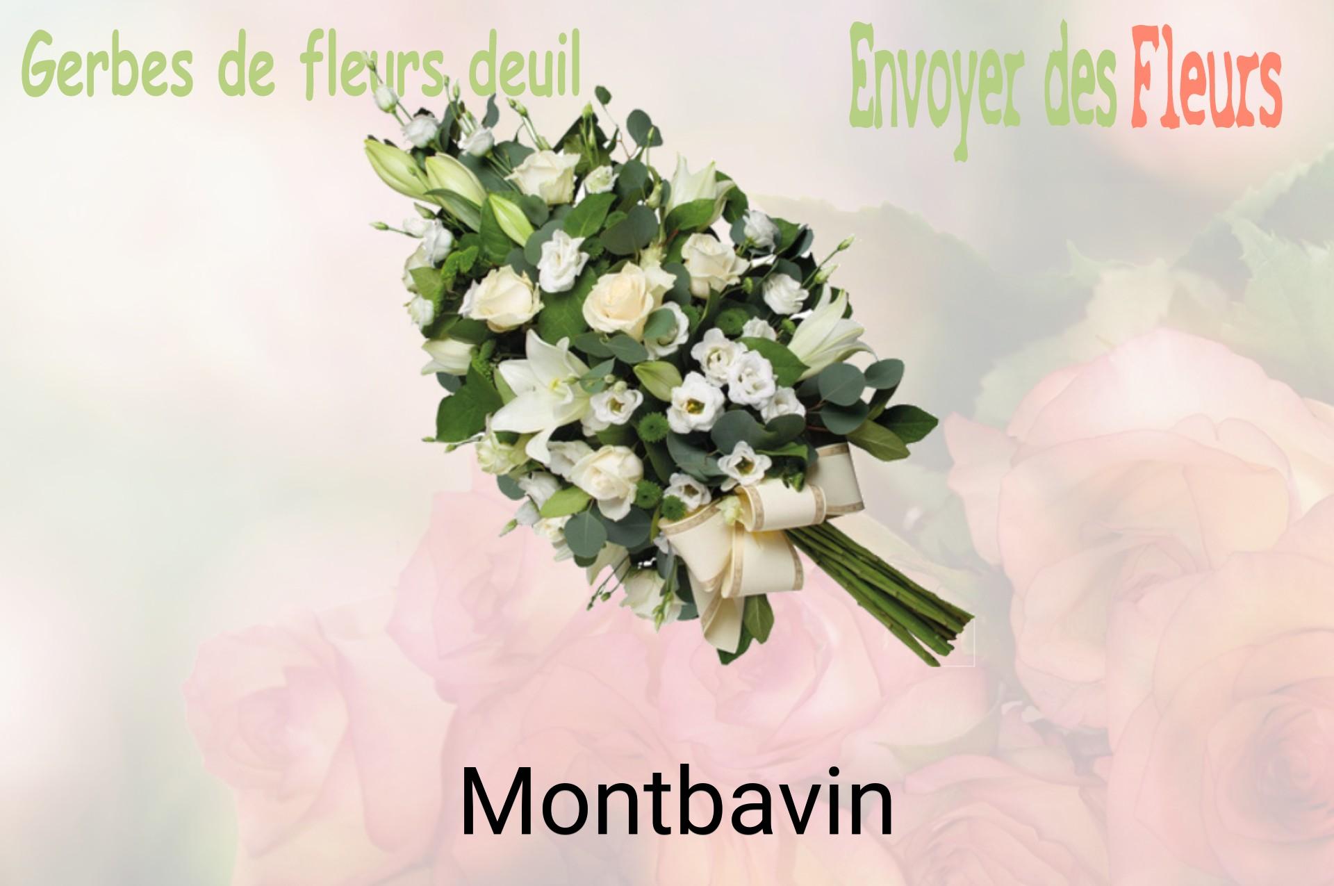 Gerbe de fleurs de deuil livrée à Montbavin